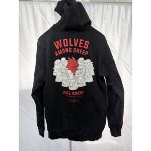 Kill Crew Hoodie Wolves Among Sheep Black Graphic Men's Size M